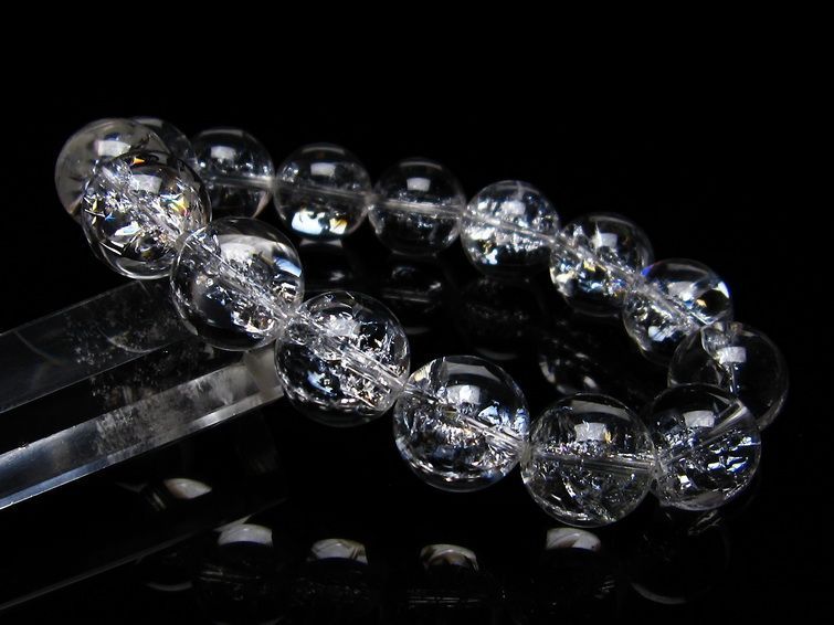 アイリスクォーツ ブレスレット 水晶 ブレス 14mm 一点物 メール便可 [M便 1/10] 111-20299