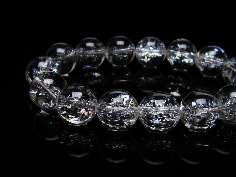 アイリスクォーツ ブレスレット 水晶 ブレス 14mm 一点物 メール便可 [M便 1/10] 111-20299