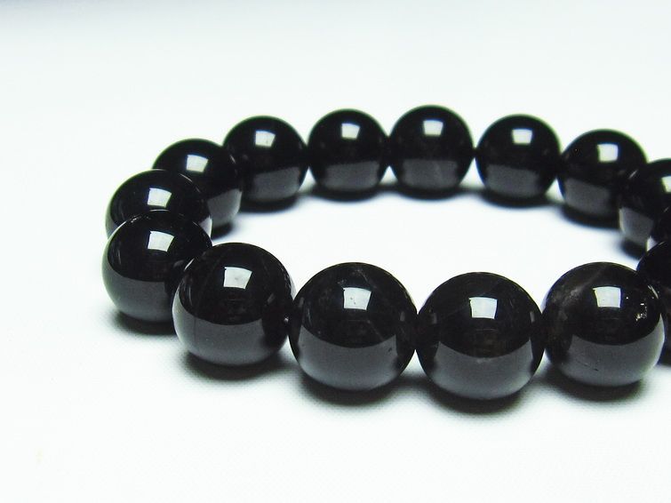 黒水晶 モリオン ブレスレット 14mm 一点物 メール便可 [M便 1/10] 111-21275