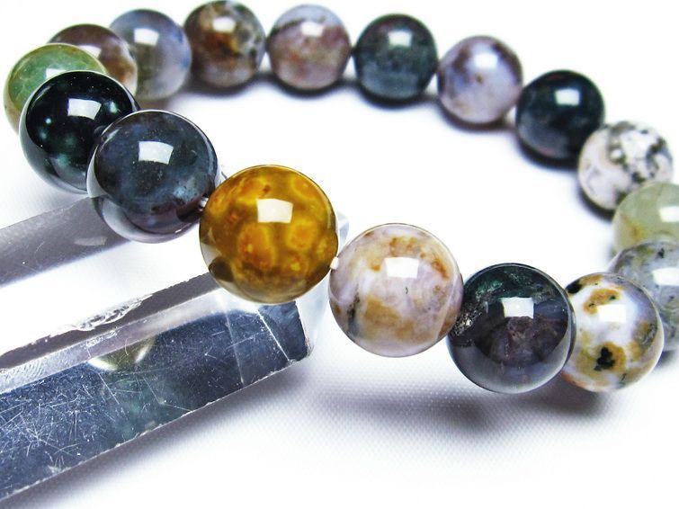 オーシャンジャスパー ブレスレット 13mm 一点物 メール便可 [M便 1/10] 111-21461