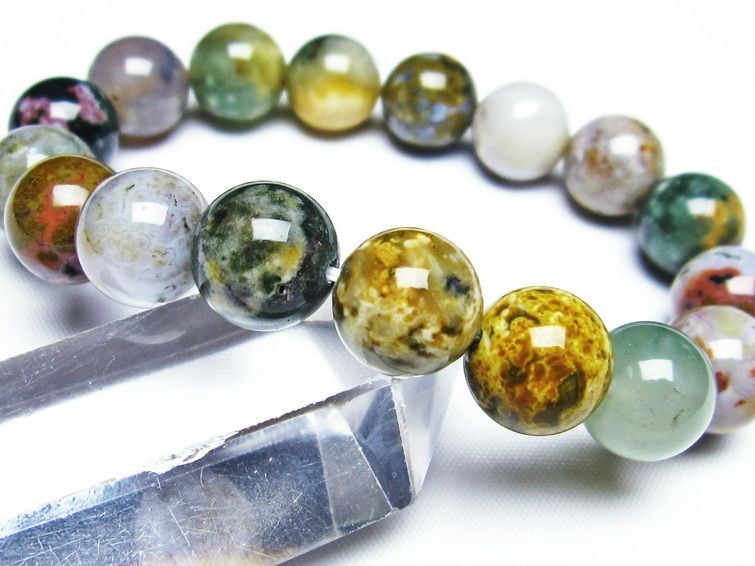 オーシャンジャスパー ブレスレット 13mm 一点物 メール便可 [M便 1/10] 111-21466