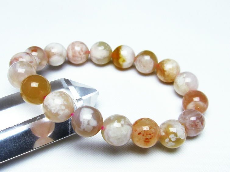 チェリーブロッサムアゲート ブレスレット 桜瑪瑙 11mm メール便可 [M便 1/10] 111-24485