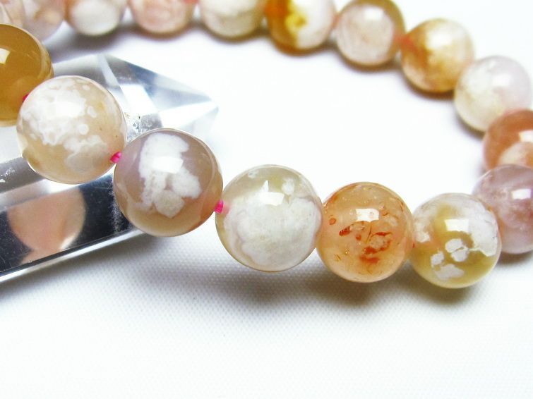 チェリーブロッサムアゲート ブレスレット 桜瑪瑙 11mm メール便可 [M便 1/10] 111-24485