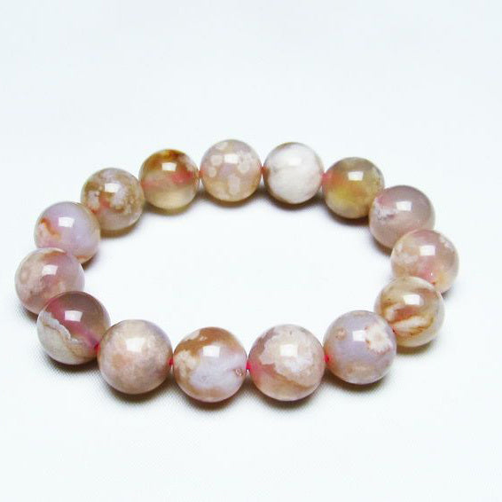 チェリーブロッサムアゲート ブレスレット 桜瑪瑙 14mm メール便可 [M便 1/10] 111-24511