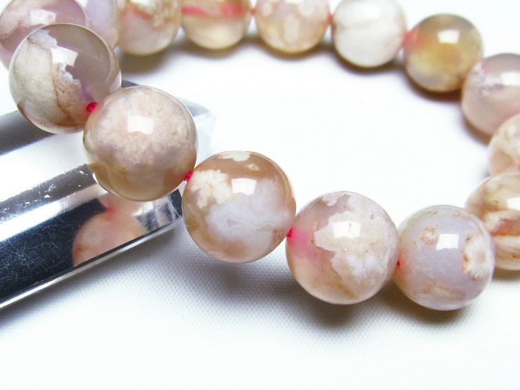 チェリーブロッサムアゲート ブレスレット 桜瑪瑙 14mm メール便可 [M便 1/10] 111-24511 【sold out】