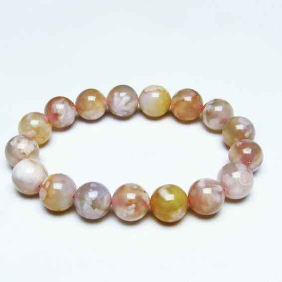 チェリーブロッサムアゲート ブレスレット 桜瑪瑙 13mm メール便可 [M便 1/10] 111-24512