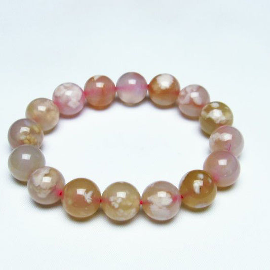チェリーブロッサムアゲート ブレスレット 桜瑪瑙 14mm メール便可 [M便 1/10] 111-24513