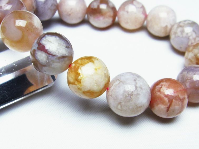 チェリーブロッサムアゲート ブレスレット 桜瑪瑙 14mm メール便可 [M便 1/10] 111-24520[sold out]