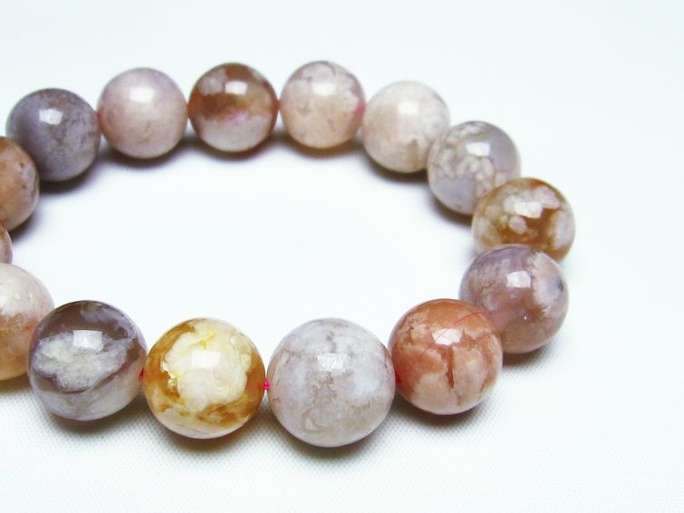 チェリーブロッサムアゲート ブレスレット 桜瑪瑙 14mm メール便可 [M便 1/10] 111-24520[sold out]