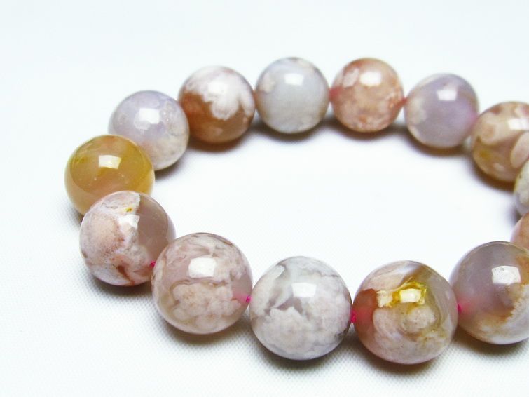 チェリーブロッサムアゲート ブレスレット 桜瑪瑙 14mm メール便可 [M便 1/10] 111-24575 [sold out]