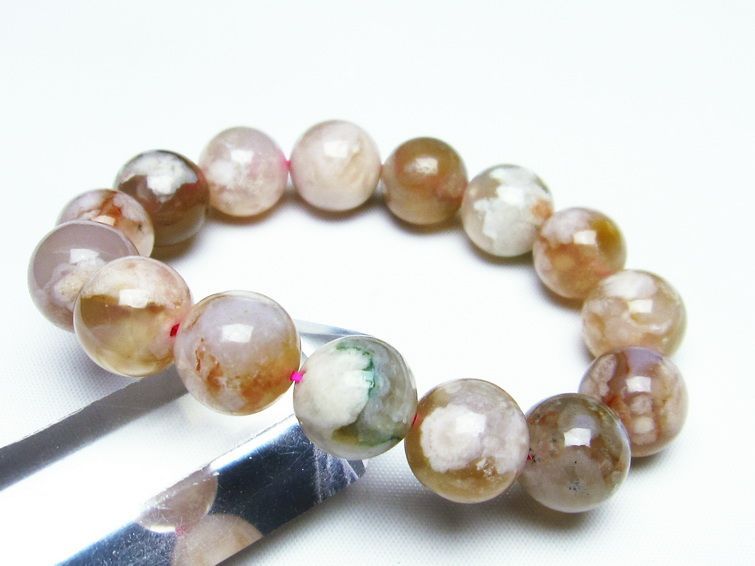 チェリーブロッサムアゲート ブレスレット 桜瑪瑙 13mm メール便可 [M便 1/10] 111-24587 [sold out]