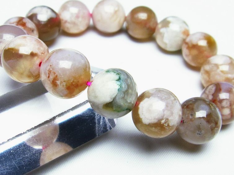 チェリーブロッサムアゲート ブレスレット 桜瑪瑙 13mm メール便可 [M便 1/10] 111-24587 [sold out]