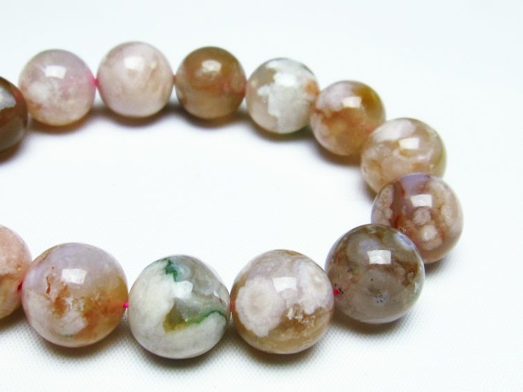 チェリーブロッサムアゲート ブレスレット 桜瑪瑙 13mm メール便可 [M便 1/10] 111-24587 [sold out]
