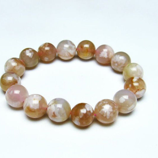 チェリーブロッサムアゲート ブレスレット 桜瑪瑙 14mm メール便可 [M便 1/10] 111-24590