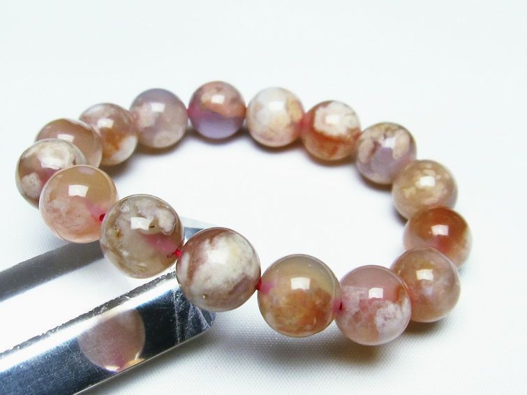 チェリーブロッサムアゲート ブレスレット 桜瑪瑙 13mm メール便可 [M便 1/10] 111-24597 [sold out]