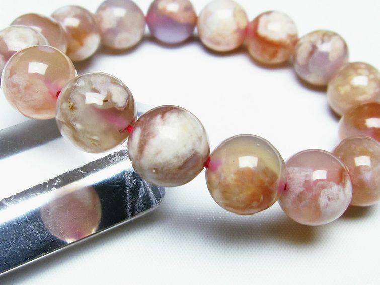 チェリーブロッサムアゲート ブレスレット 桜瑪瑙 13mm メール便可 [M便 1/10] 111-24597 [sold out]