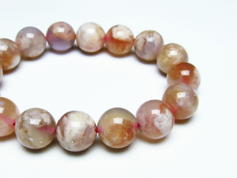 チェリーブロッサムアゲート ブレスレット 桜瑪瑙 13mm メール便可 [M便 1/10] 111-24597 [sold out]