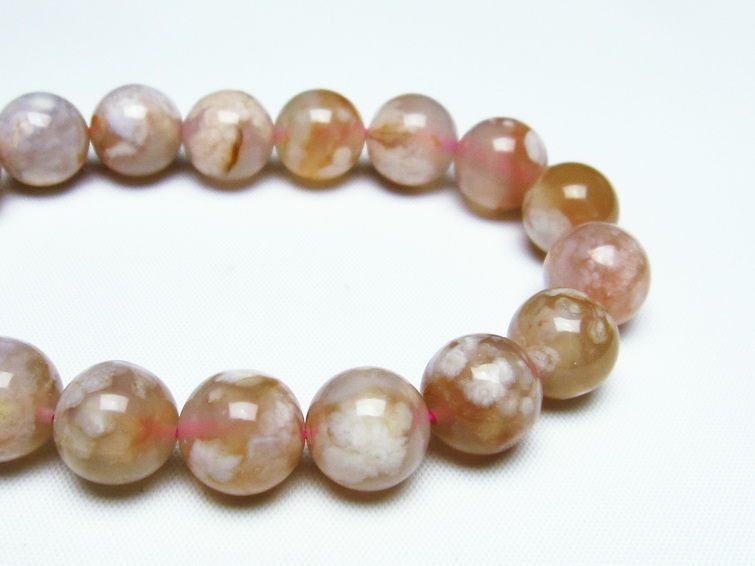 チェリーブロッサムアゲート ブレスレット 桜瑪瑙 12mm メール便可 [M便 1/10] 111-24609 【sold out】
