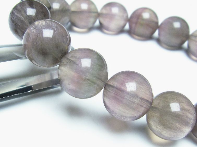 ラビットヘアー フローライト ブレスレット 13mm  111-25006