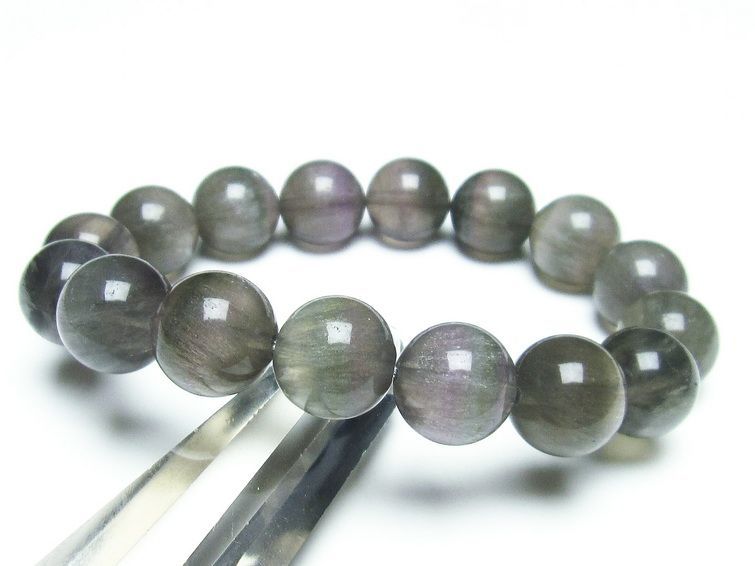 ラビットヘアー フローライト ブレスレット 13mm  111-25013