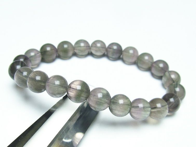 ラビットヘアー フローライト ブレスレット 9mm メール便可 [M便 1/10] 111-25032