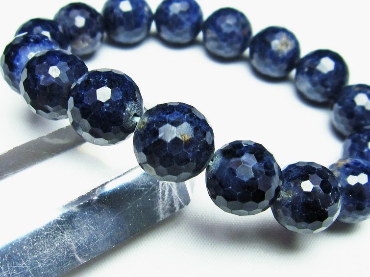 サファイア ブレスレット 128面カット 13mm  111-25347