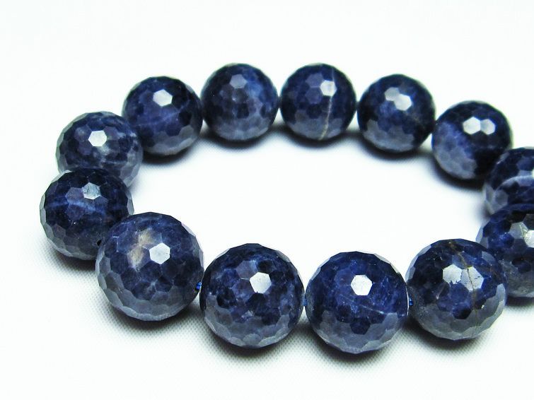 サファイア ブレスレット 128面カット 17mm  111-25355