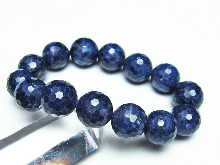 サファイア ブレスレット 128面カット 15mm  111-25360