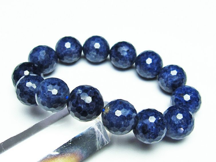 サファイア ブレスレット 128面カット 15mm  111-25361