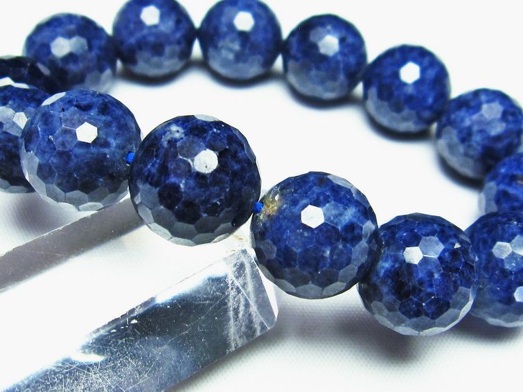 サファイア ブレスレット 128面カット 15mm  111-25361