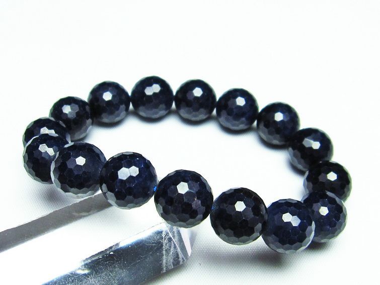 サファイア ブレスレット 128面カット 13mm  111-25377