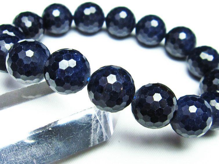 サファイア ブレスレット 128面カット 13mm  111-25377