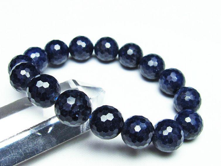 サファイア ブレスレット 128面カット 13mm  111-25382