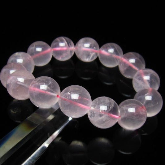 ミルキークォーツ ピンク ブレスレット 15mm メール便可 [M便 1/10] 111-2564