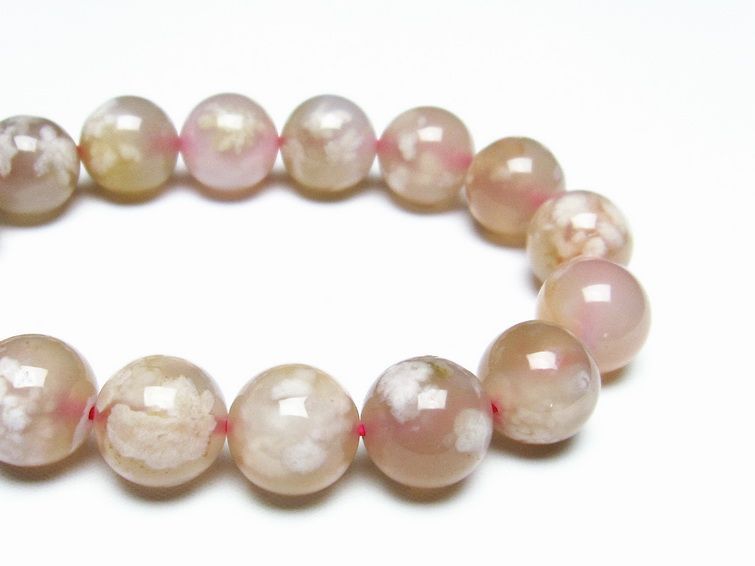 チェリーブロッサムアゲート ブレスレット 桜瑪瑙 13mm メール便可 [M便 1/10] 111-26405 [sold out]