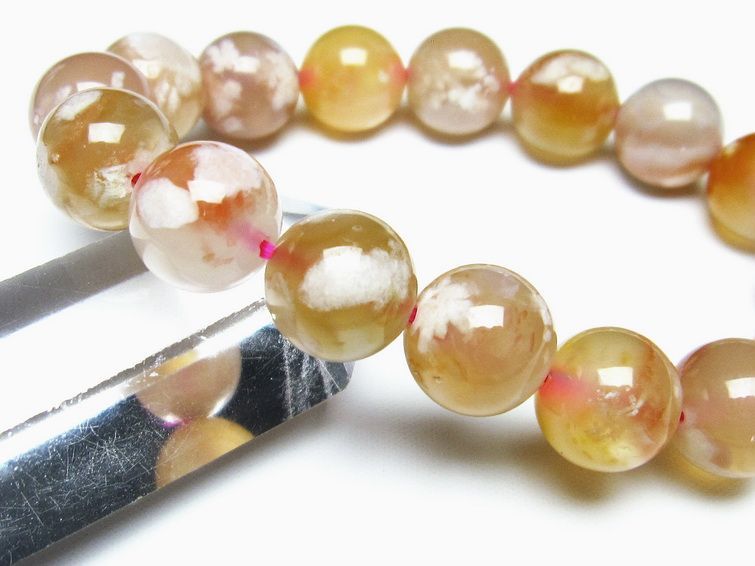 チェリーブロッサムアゲート ブレスレット 桜瑪瑙 13mm メール便可 [M便 1/10] 111-26406 【sold out】