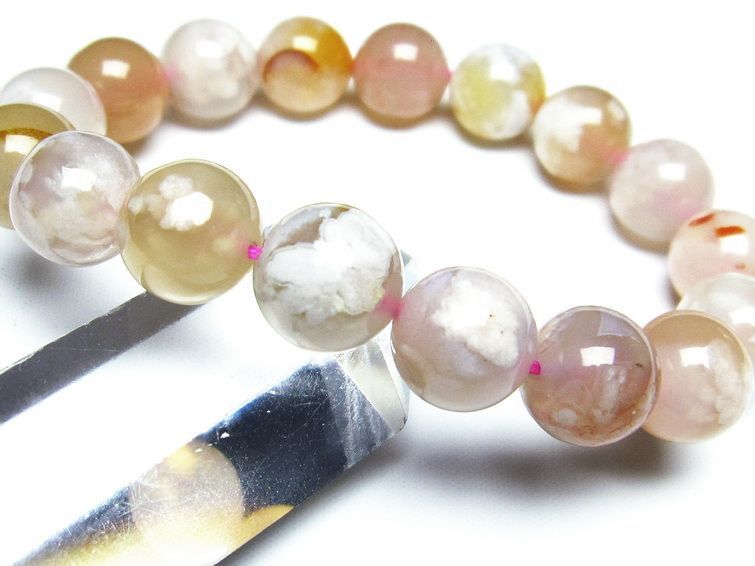 チェリーブロッサムアゲート ブレスレット 桜瑪瑙 12mm メール便可 [M便 1/10] 111-26437 【sold out】