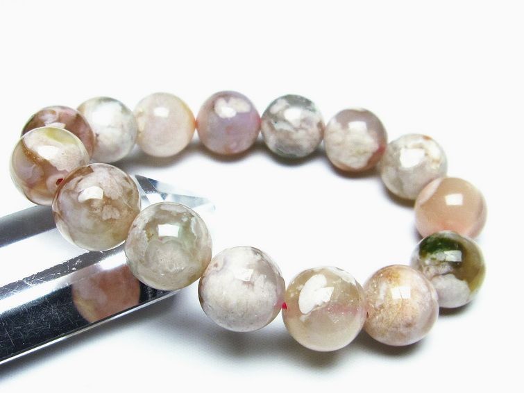 チェリーブロッサムアゲート ブレスレット 桜瑪瑙 14mm メール便可 [M便 1/10] 111-26453 [sold out]
