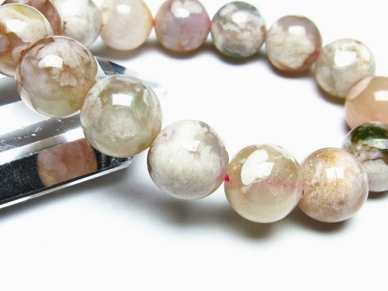 チェリーブロッサムアゲート ブレスレット 桜瑪瑙 14mm メール便可 [M便 1/10] 111-26453 [sold out]