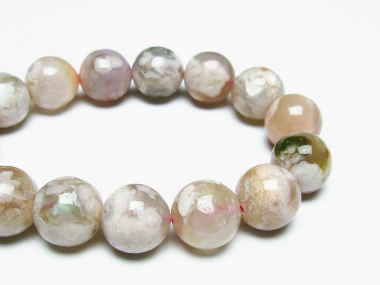 チェリーブロッサムアゲート ブレスレット 桜瑪瑙 14mm メール便可 [M便 1/10] 111-26453 [sold out]