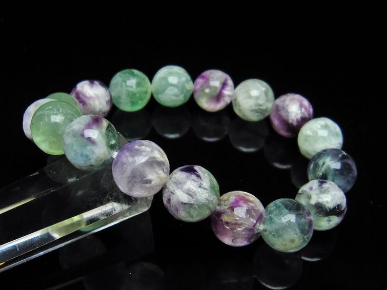 エンジェルフェザー フローライト ブレスレット 12mm 一点物  111-28860