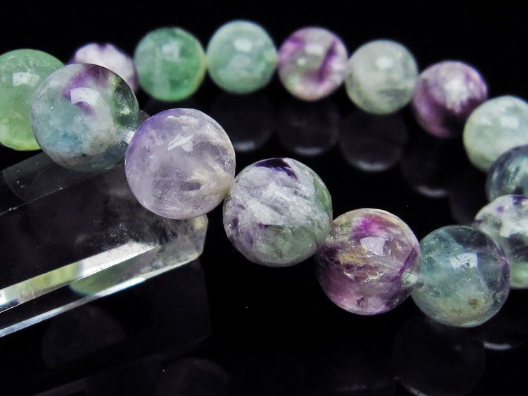 エンジェルフェザー フローライト ブレスレット 12mm 一点物  111-28860
