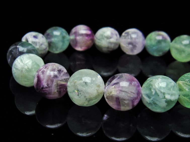 エンジェルフェザー フローライト ブレスレット 12mm 一点物  111-28860