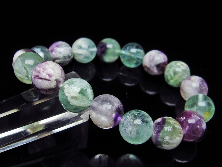 エンジェルフェザー フローライト ブレスレット 13mm 一点物  111-28863