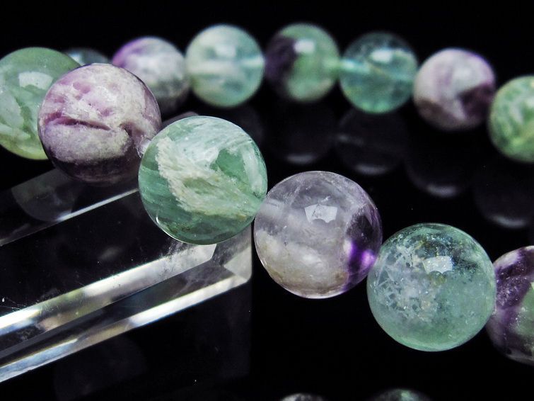 エンジェルフェザー フローライト ブレスレット 13mm 一点物  111-28863