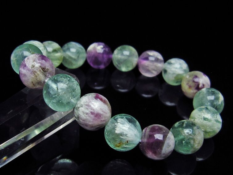 エンジェルフェザー フローライト ブレスレット 12mm 一点物  111-28866