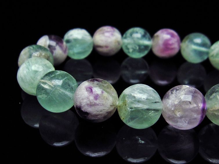 エンジェルフェザー フローライト ブレスレット 12mm 一点物  111-28866