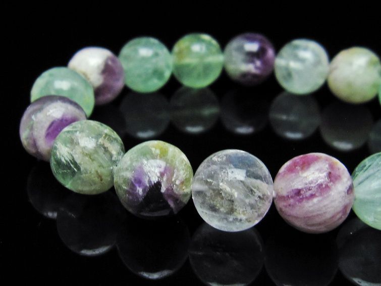 エンジェルフェザー フローライト ブレスレット 12mm 一点物  111-28867