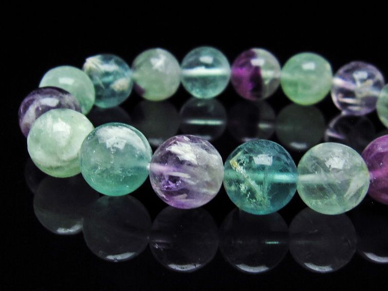 エンジェルフェザー フローライト ブレスレット 12mm 一点物  111-28869