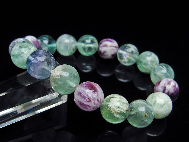 エンジェルフェザー フローライト ブレスレット 12mm 一点物  111-28870